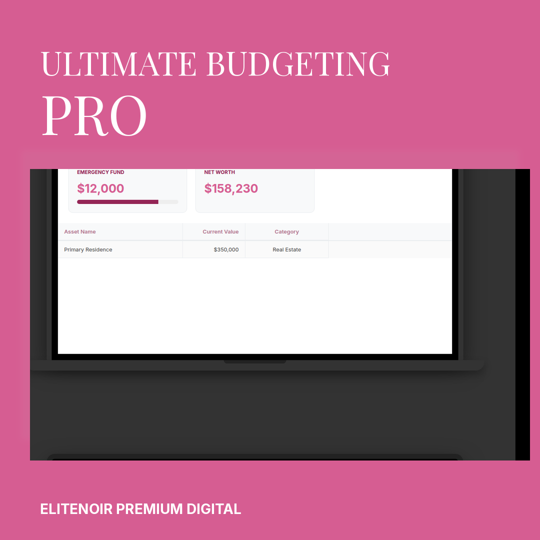 Ultimate Budgeting Dashboard- PRO (Monthly)